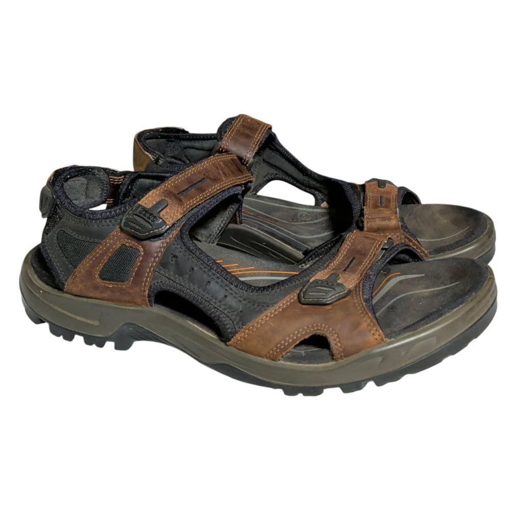Ecco Yucatan Sandals Mens Size US 15 EU 49 Casual Hiking Gorpcore Leather Brown